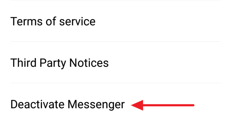 deactivate messenger