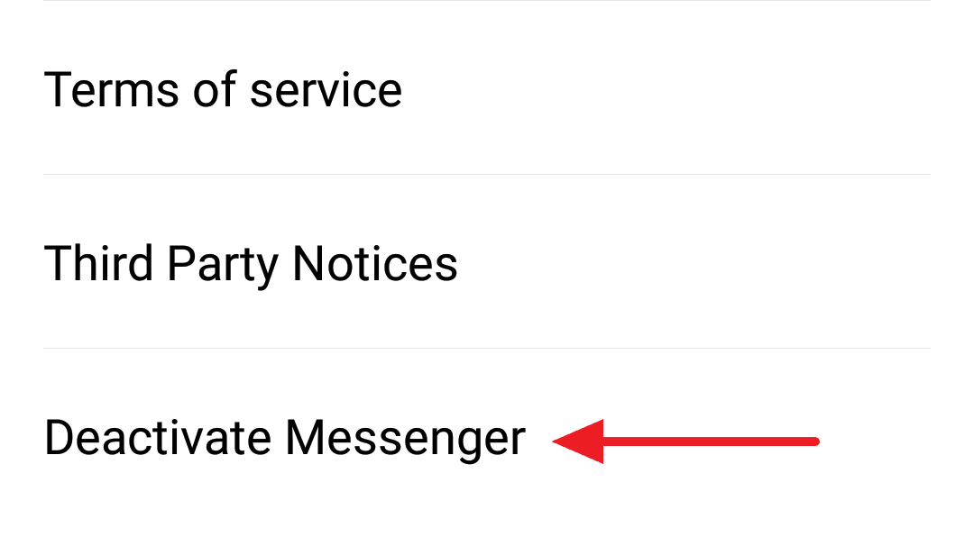 deactivating messenger