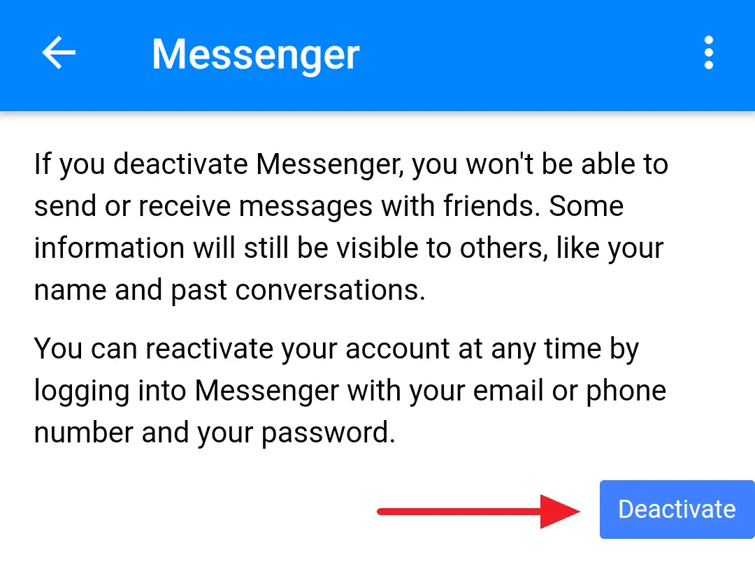 deactivate messenger 2020