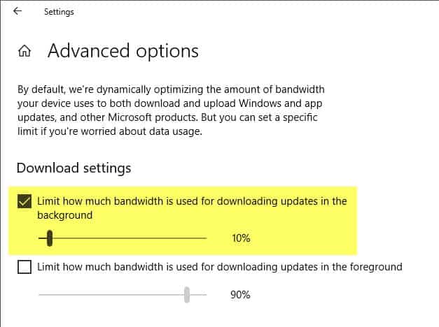 How to Limit Windows 10 Update Bandwidth