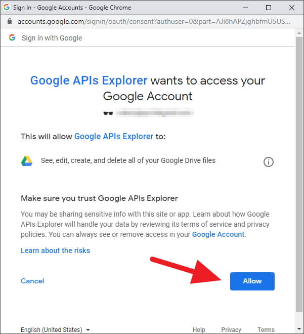 Accept Permission - How to Delete All Google Drive Trash Files at Once 9