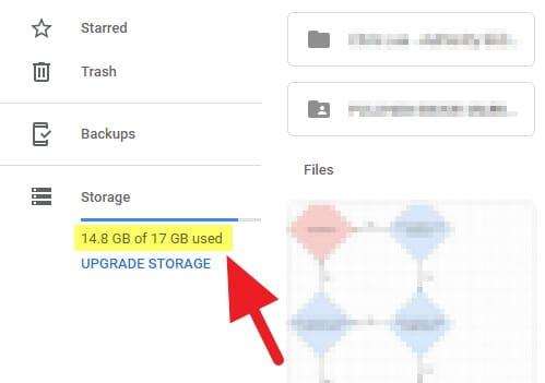 google drive how to see folder size