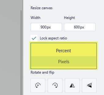 Percent and Pixel soptions - How to Resize Image in Paint 3D Easily 18