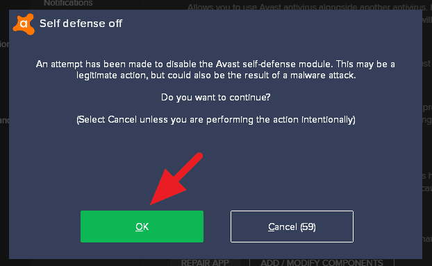 avast self protection module