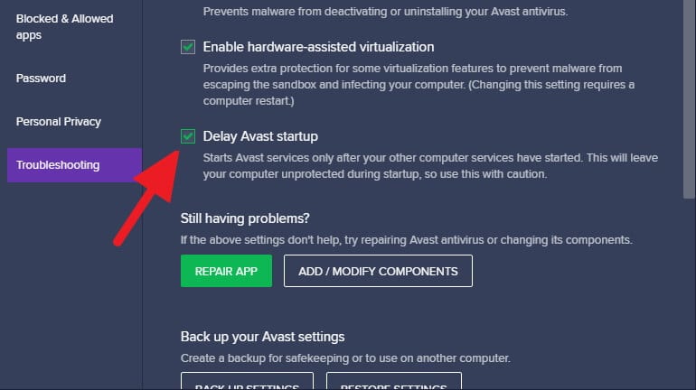 Delay Avast startup - How to Stop Avast from Running at Startup on Windows 15