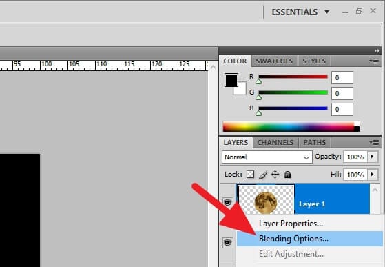 Blending Options... - How to Make Something Glow in Photoshop 9