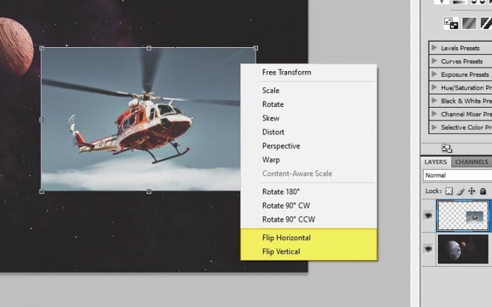 Flip object horizontally and vertically - How to Instantly Flip Image in Photoshop 17