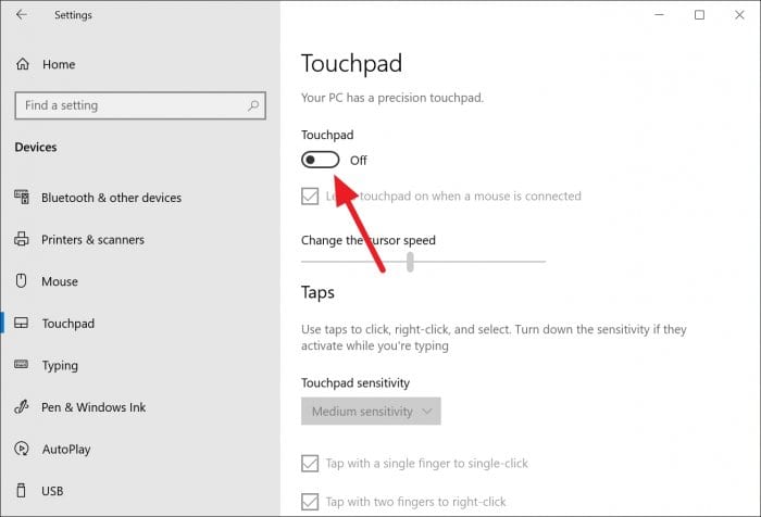 Touchpad off - How to Disable Touchpad in Windows 10 Laptop 18