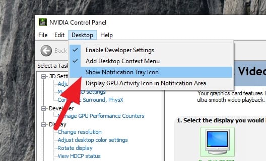 uncheck show notification tray icon - How to Remove NVIDIA Control Panel from System Tray 7