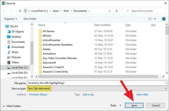 Save Text Tab delimited - How to Convert Excel to a Delimited Text File 11