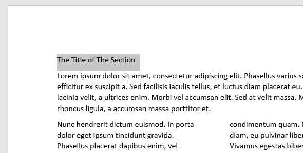 Select - How to Quickly Add Heading in Microsoft Word 5