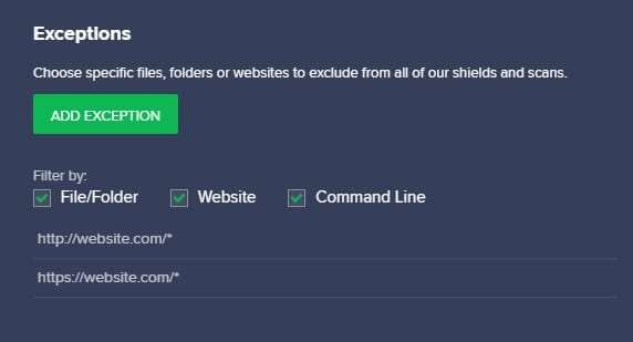 exception done - How to Stop Avast From Blocking Websites 29