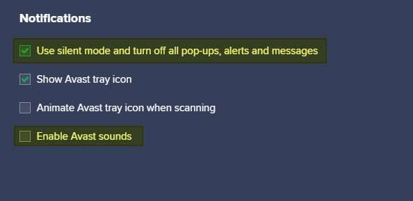 notifications settings - How to Disable Avast Notifications, Messages, & Alerts 13