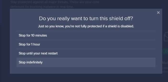 avast web shield blocking internet 2017