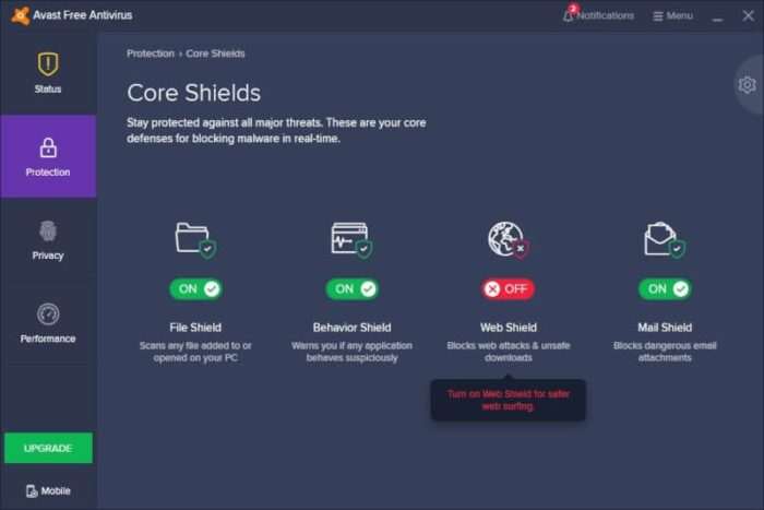 avast webshield prevention