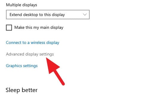 Advanced display settings 1 - How to Check Intel HD Graphics Version 13
