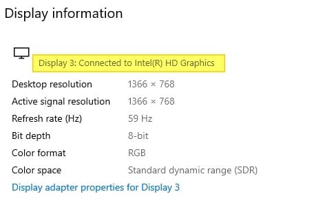 Display information - How to Check Intel HD Graphics Version 15