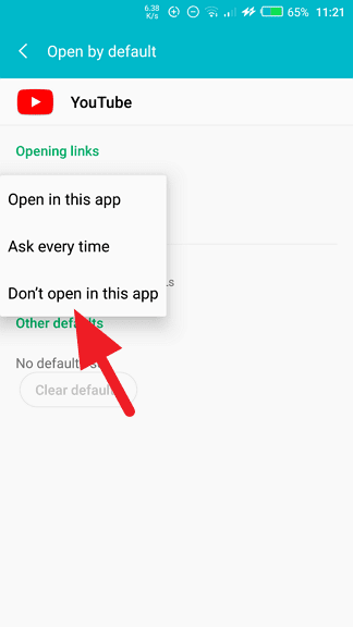 Dont open this app - Prevent Youtube App from Opening When Click Youtube Link 13