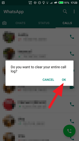 Ok - How to Clear All WhatsApp Call Logs Instantly 11