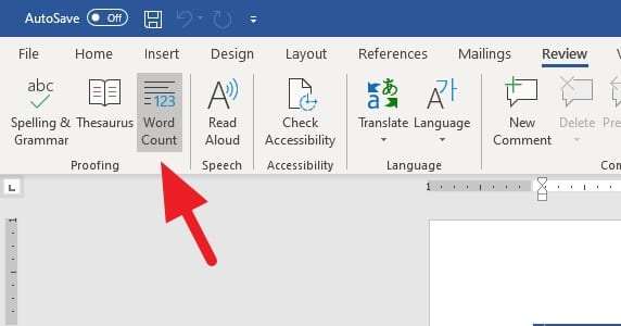 microsoft word word count shortcut