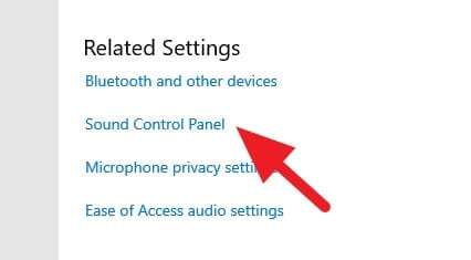 windows sound control panel