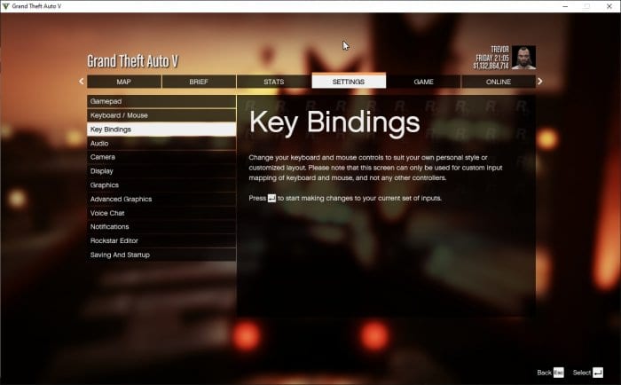 Key Bindings - How to Disable Recording in GTA V PC 5