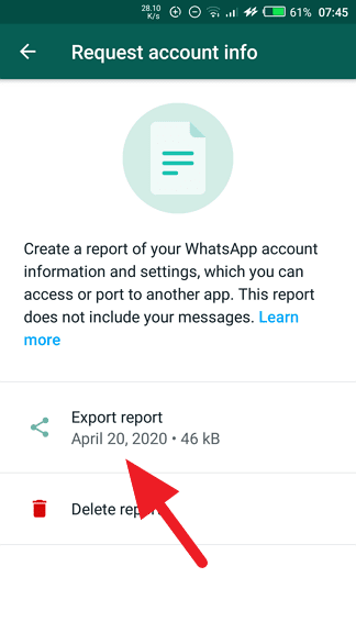 Export report - How to See When Your WhatsApp Account Was Created 15
