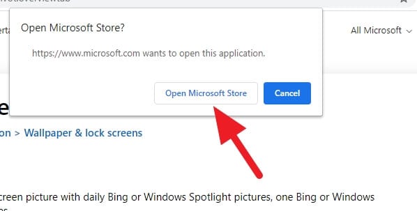 Open Microsoft Store - How to Set Windows Spotlight Photo as a Desktop Wallpaper 7