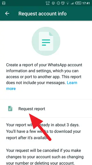 Request report - How to See When Your WhatsApp Account Was Created 11