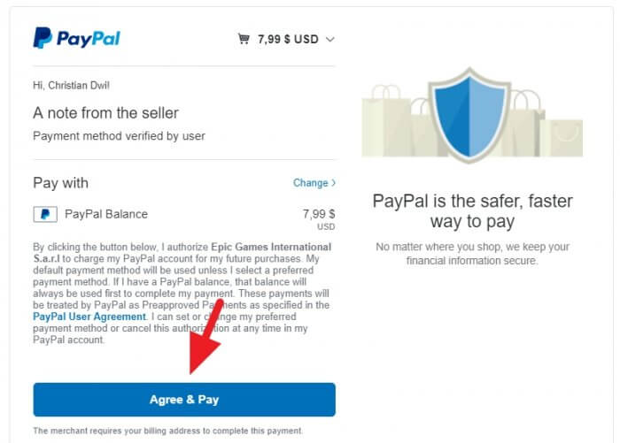 Agree Pay - How to Buy Game from Epic Store Using PayPal 15