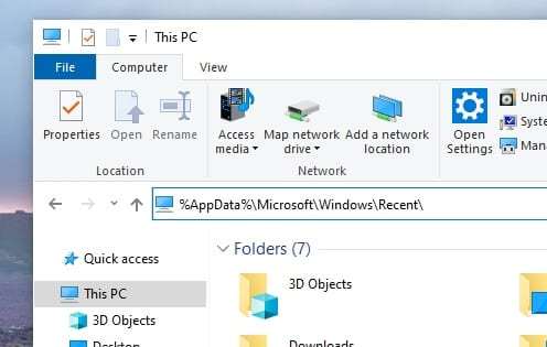 AppData Recent - 5 Methods to See Recently Opened Files on Windows 10 15