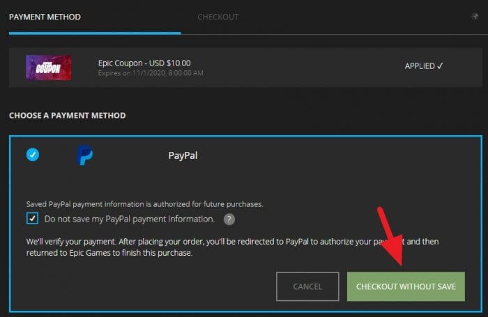 Checkout Without Save - How to Buy Game from Epic Store Using PayPal 13