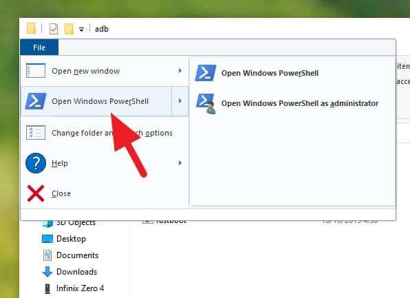Open Windows PowerShell - How to Restart Android Without Power Button 3