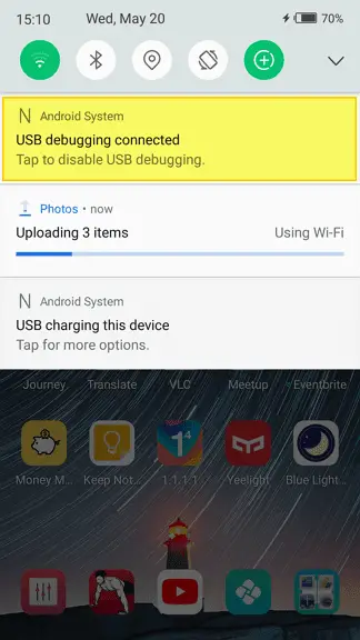USB debugging connected - How to Restart Android Without Power Button 9