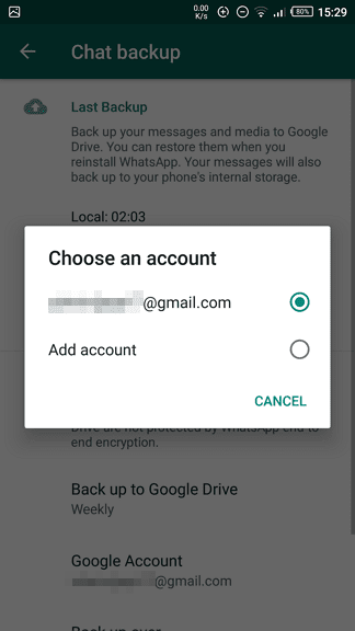 Add account - How to Know Gmail ID on Your WhatsApp Account 13