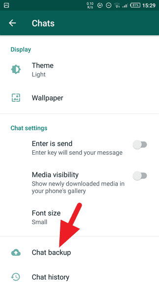 whatsapp backup gmail where