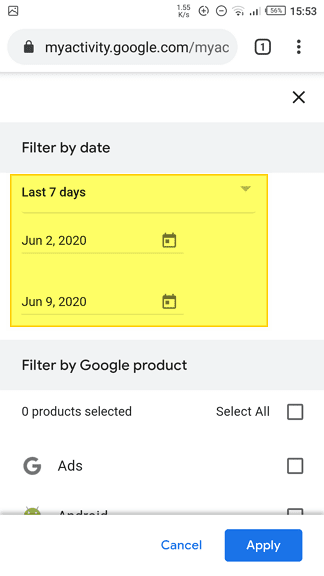 chrome history by date