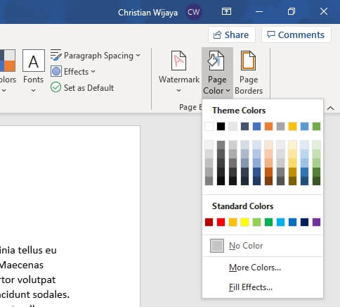 Page color - How to Change Document Background Color on Microsoft Word 9