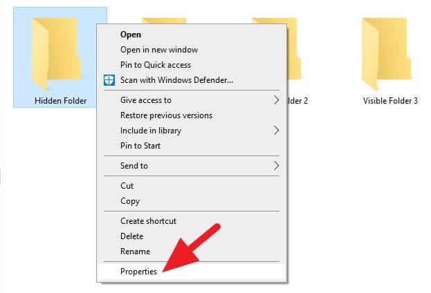 Properties 1 - How to Quickly Hide Folder/File on Windows 7,8,10 7