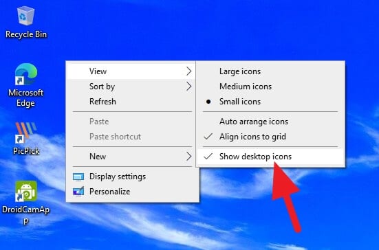 Show desktop icons - How to Quickly Hide Desktop Icons on Windows 5