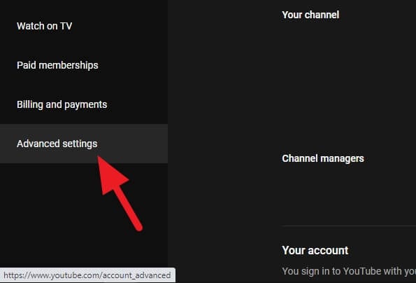 Advanced settings - How to Delete Youtube Channel Without the Main Account 7