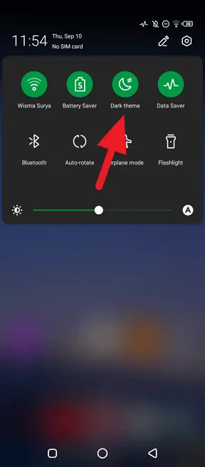 Dark theme shortcut 1 - How to Enable Dark Mode on Android 10 11