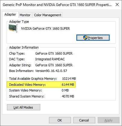 Dedicated Video Memory - How to Check How Much VRAM on Your Computer 13