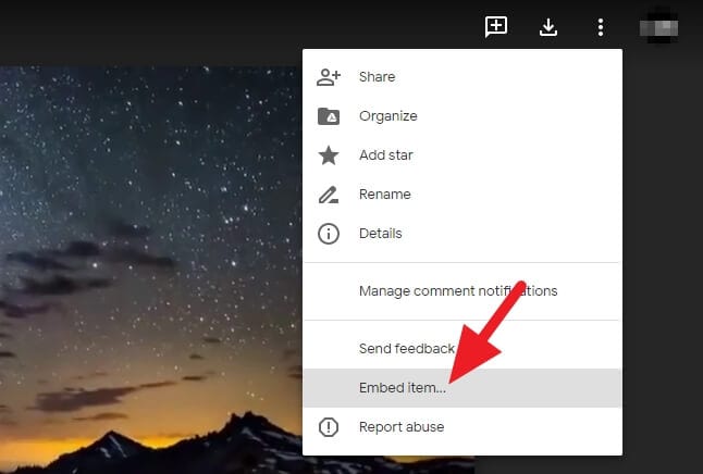 Embed item - How to Embed Video from Google Drive 11