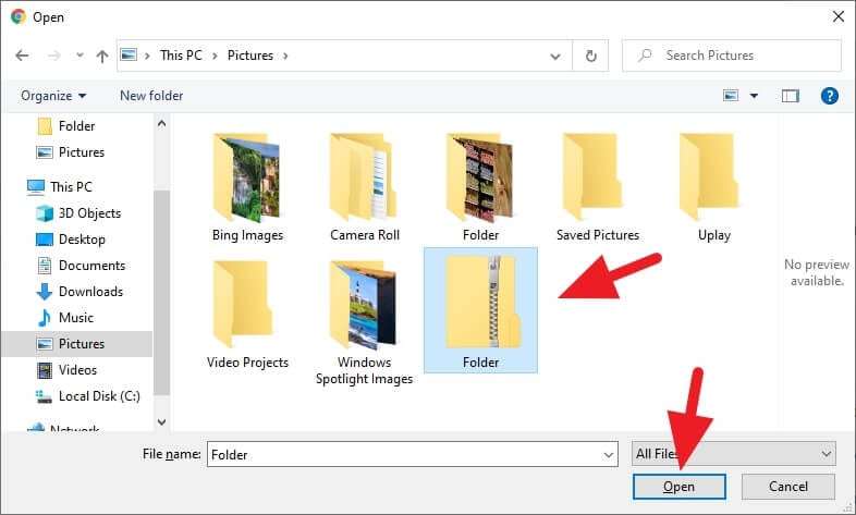 how to send whole folder in mail