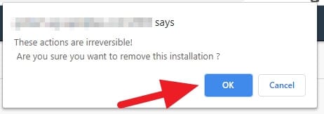 OK to confirm - How to Uninstall WordPress Site from cPanel 13