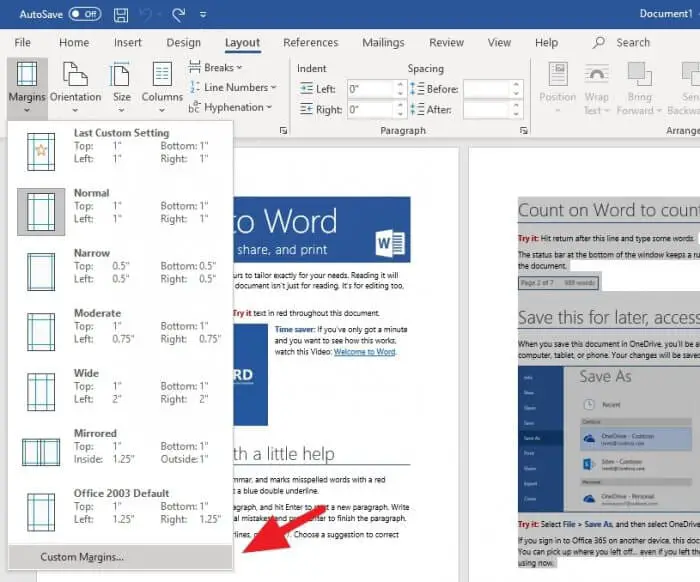 Custom Margins - How to Make Microsoft Word Document to Landscape 13