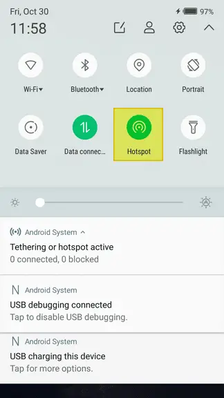 Hotspot menu - How to Connect Android Hotspot to PC via USB 9