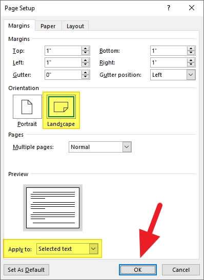 OK 2 - How to Make Microsoft Word Document to Landscape 15