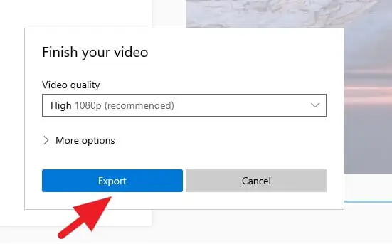 Export 1 - How to Rotate a Video in Windows 10 Video Editor 21